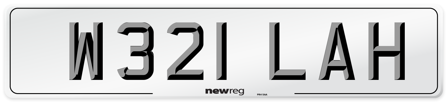 W321 LAH Number Plate from New Reg